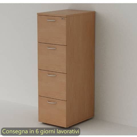 Mobile classificatore per cartelle sospese 4 cassetti + 1 serratura 49x55xH.141,2 cm Artexport noce chiaro