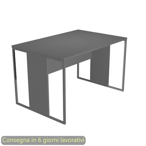 Scrivania piano antracite 120x80x74,4 cm gamba a pannello con anello in metallo antracite Blade Artexport – 414-T-AF