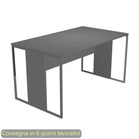 Scrivania piano antracite 140x80x74,4 cm gamba a pannello con anello in metallo antracite Blade Artexport – 412-T-AF