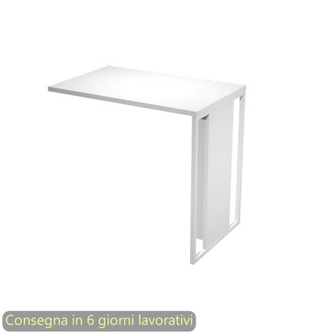 Allungo 80x50xH.74,4 cm destro/sinistro gamba metallo bianca Blade Artexport piano bianco – 471-3-AN