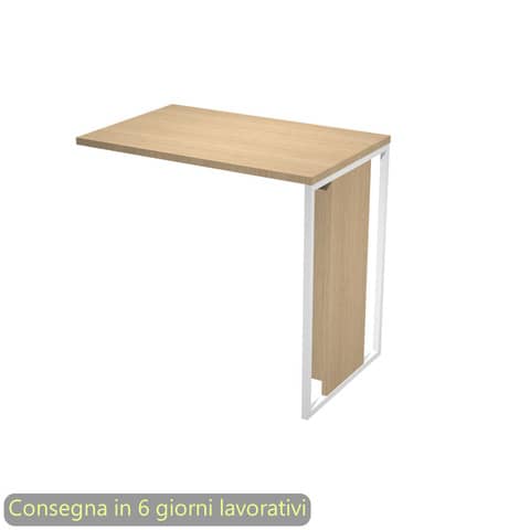 Allungo 80x50xH.74,4 cm destro/sinistro gamba metallo bianca Blade Artexport piano rovere – 471-C-AN
