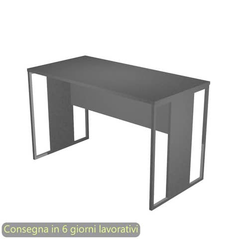 Scrivania piano antracite 120x60x74,4 cm gamba a pannello con anello in metallo antracite Blade Artexport – 484-T-AF