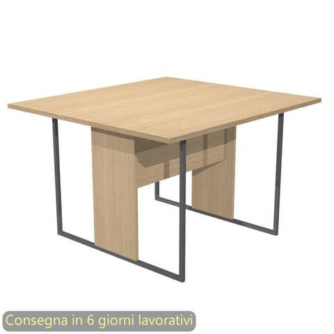 Tavolo riunioni 120x110xH.74,4 cm struttura metallo antracite Blade Artexport piano rovere – 424-C-AF