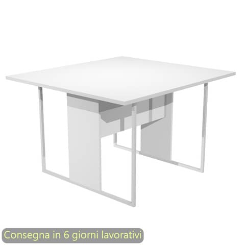 Tavolo riunioni 120x110xH.74,4 cm struttura metallo bianca Blade Artexport piano bianco – 424-3-AN
