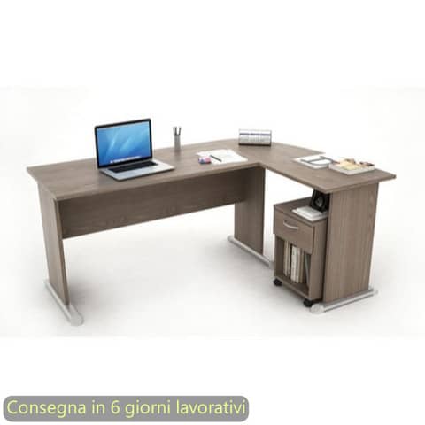 Scrivania compatta con cassettiera 1 cassetto + 1 vano a giorno – frassino toscano Artexport 120x60xH.73 cm