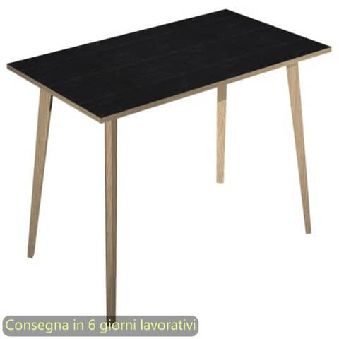 Tavolo alto Woody 140x80xH.105 cm con gambe rovere Artexport piano nero 6402-DKC-8C-AQ