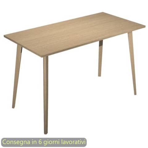 Tavolo alto Woody 180x80xH.105 cm con gambe rovere Artexport piano nero 6405-DKC-8C-AQ