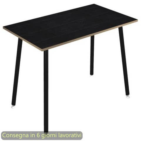 Tavolo alto Skinny Metal 160x80xH.105 cm con gambe met. nere Artexport piano nero 6403-DJC-8C-AQ