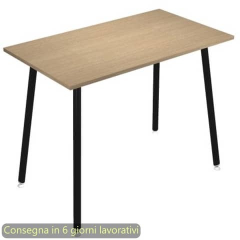 Tavolo alto Skinny Metal 160x80xH.105 cm con gambe met. nere Artexport piano rovere – 6403-DJC-C-AQ