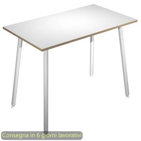 Tavolo alto Skinny Metal 120x80xH.105 cm con gambe met. bianche Artexport piano bianco – 6404-DJC-3C-AN