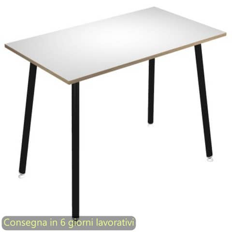 Tavolo alto Skinny Metal 120x80xH.105 cm con gambe met. nere Artexport piano bianco – 6404-DJC-3C-AQ