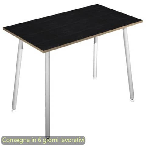 Tavolo alto Skinny Metal 120x80xH.105 cm con gambe met. bianche Artexport piano nero – 6404-DJC-8C-AN
