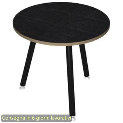 Tavolo rotondo Skinny Metal ø80xH.74,4 cm con gambe met. nere Artexport piano nero – 6408-DJA-8C-AQ