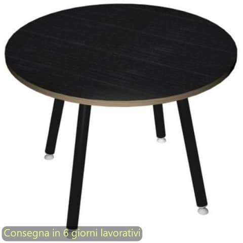 Tavolo rotondo Skinny Metal ø100xH.74,4 cm con gambe met. nere Artexport piano nero – 6410-DJA-8C-AQ