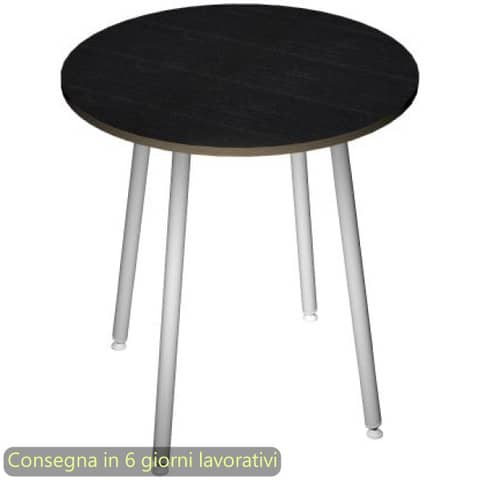 Tavolo rotondo Skinny Metal ø100xH.74,4 cm con gambe met. bianche Artexport piano nero – 6410-DJD-8C-AN
