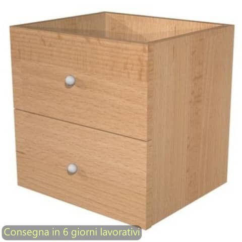Coppia di cassetti per libreria componibile Maxicolor – 32,5×28,8×32,5 cm Artexport faggio – 2C MaxC/6