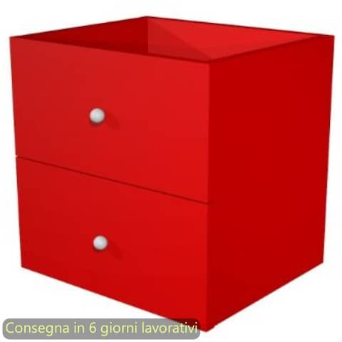 Coppia di cassetti per libreria componibile Maxicolor – 32,5×28,8×32,5 cm Artexport rosso – 2C MaxC/R