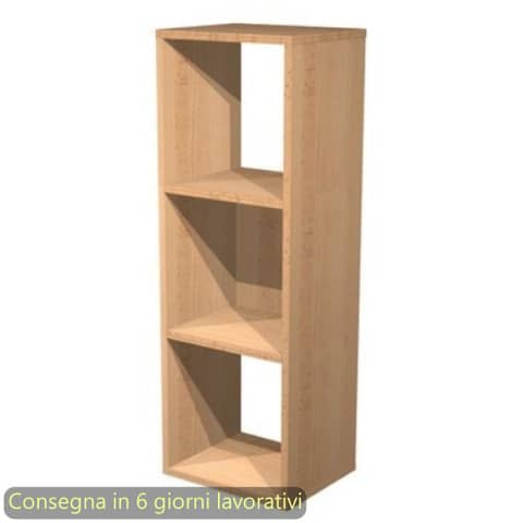 Libreria componibile Maxicolor – 3 caselle – 35,9×29,2xH.103,9 cm Artexport faggio – 3MaxC/6