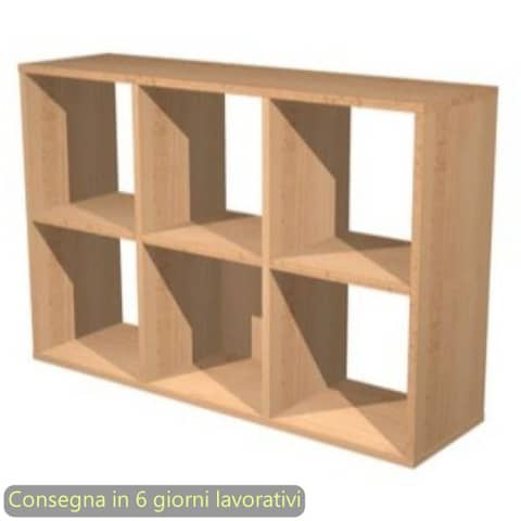 Libreria componibile Maxicolor – 6 caselle – 104×29,2xH.69,8 cm Artexport faggio – 6MaxC/6
