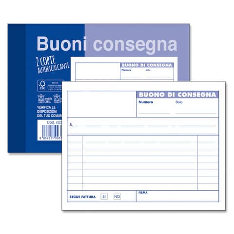 Blocco buoni di consegna O.C.L. 50×2 copie autoricalcanti – 15×10 cm 0231N