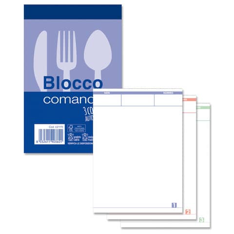 Blocco di comande autoricalcanti O.C.L. 25×3 copie autoricalcanti – 9×15 cm 0211N