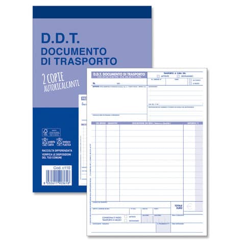 Blocco O.C.L. DDT mittente – destinatario 50×2 copie  14×21 cm 0110