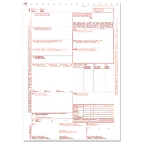 Lettera di vettura Internazionale (CMR) a 5 copie O.C.L. snap out – 21,6×31 cm conf. 50 pz – 0102