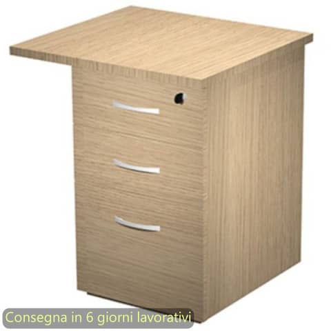 Cassettiera alta per scrivanie 2 cassetti + 1 classificatore 65x60xH.73 cm Flex Artexport rovere – CA60+TOP65/C