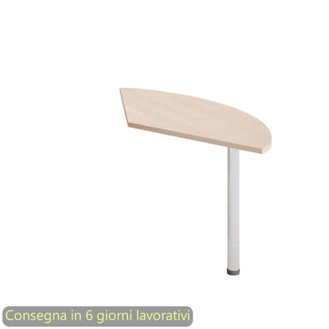 Allungo laterale scrivania rev. dx/sx supporto metallo grigio 145x67xH.73 cm Flex Artexport top rovere – EXTC+60011/C