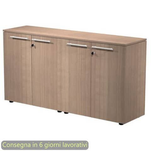 Coppia armadi bassi con ante melaminico con serratura 162,8x43xH.81,4 cm Flora Artexport ciliegio arabis – 930C-67×2/K