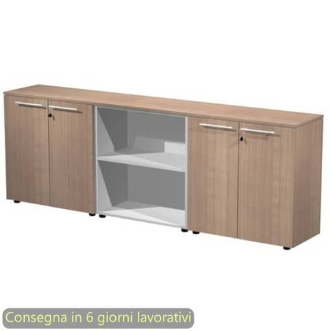 Composizione tre armadi bassi con 4 ante legno 242,8x43xH.81,4 cm Flora Artexport ciliegio arabis – 930T-67×2/K