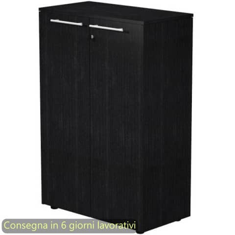 Armadio medio con ante melaminico 82,8x43xH.119,8 cm Flora Artexport nero venato frassino – 935-69/8