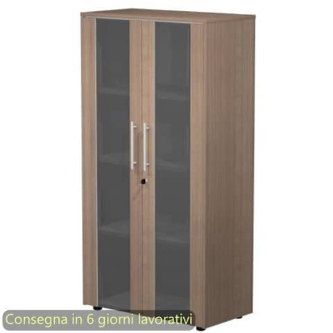 Armadio medio con ante vetro/melaminico 82,8x43xH.158,2 cm Flora Artexport ciliegio arabis – 937-74/K