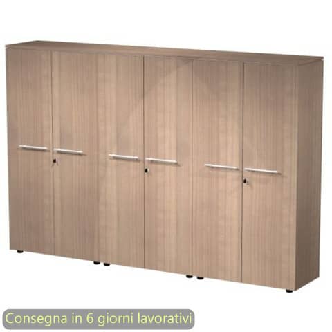 Composizione 3 mobili medi con ante melaminico 162,8x43xH.158,2 cm Flora Artexport ciliegio arabis – 937T-73×3/K
