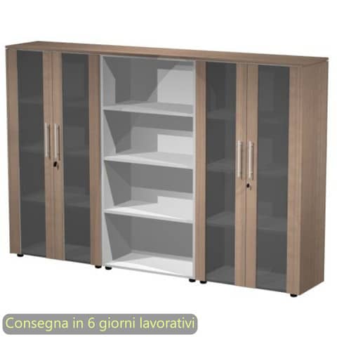Composizione tre mobili medi con 4 ante 162,8x43xH.158,2 cm Flora Artexport ciliegio arabis – 937T-74×2/K