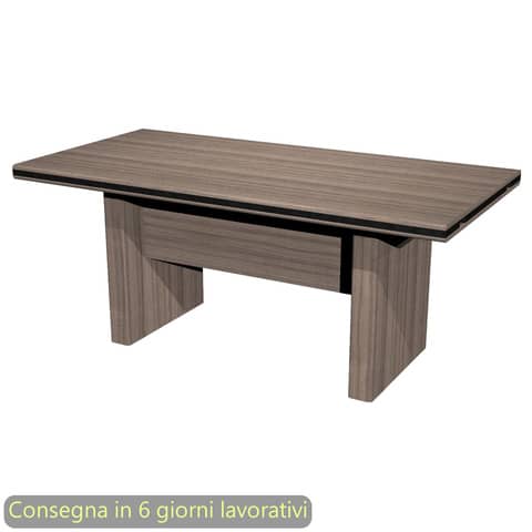 Scrivania direzionale piano noce toscano 180x90xH.75 cm gamba a pannello in melaminico Giunone Artexport – 351/N