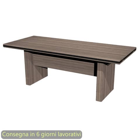 Scrivania direzionale piano noce toscano 210x90xH.75 cm gamba a pannello in melaminico Giunone Artexport – 352/N