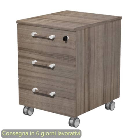 Cassettiera 3 cassetti su ruote 41,8x52xH.61,5 cm Giunone Artexport noce toscano – 35019/N