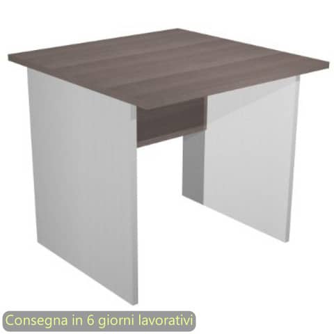 Scrivania frassino toscano 80x80xH.72 cm gamba a pannello grigia linea Presto Artexport – 001PAN/F5