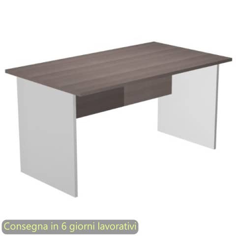 Scrivania frassino toscano 140x80xH72 cm gamba a pannello grigia linea Presto Artexport – 002PAN/F5