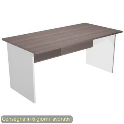 Scrivania frassino toscano 160x80xH72 cm gambe a pannello grigia linea Presto Artexport – 003PAN/F5