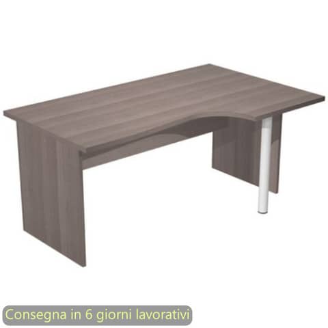 Scrivania penisola dx frassino toscano 160×60/80/100xH72 cm gamba a pannello in melaminico Presto Compact – 008PAN11/F