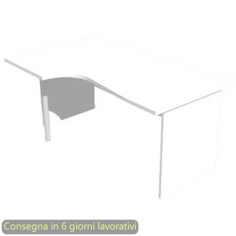 Scrivania penisola sinistra piano bianco 160×60/80/100xH72 cm gamba a pannello in melaminico Presto Compact – 009PAN11/3