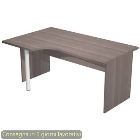 Scrivania penisola sx frassino toscano 160×60/80/100xH72 cm gamba a pannello in melaminico Presto Compact – 009PAN11/F