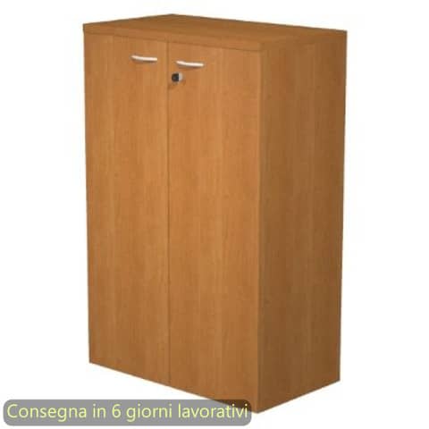 Mobile medio con ante con serratura 80x35xH.120 cm 2 ripiani Presto Artexport noce chiaro – 035-69M/4