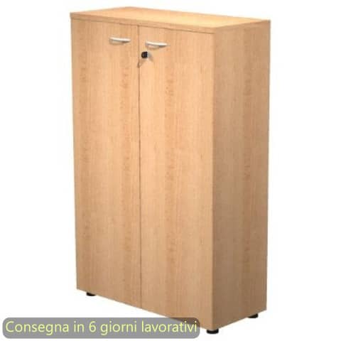 Mobile medio con ante con serratura 80x35xH.120 cm 2 ripiani Presto Artexport faggio – 035-69M/6
