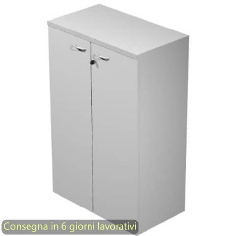 Mobile medio con ante con serratura 80x35xH.120 cm 2 ripiani Presto Artexport grigio – 035-69M/9