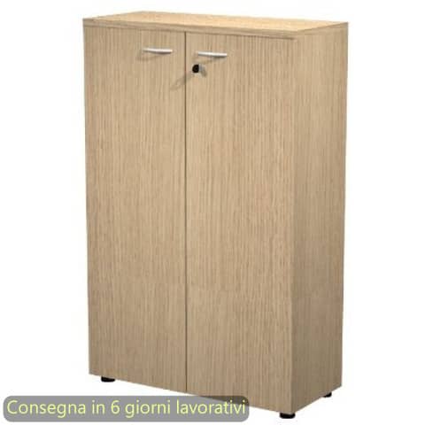 Mobile medio con ante con serratura 80x35xH.120 cm 2 ripiani Presto Artexport rovere – 035-69M/C
