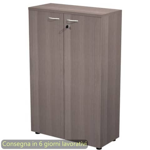 Mobile medio con ante con serratura 80x35xH.120 cm 2 ripiani Presto Artexport frassino toscano – 035-69M/F