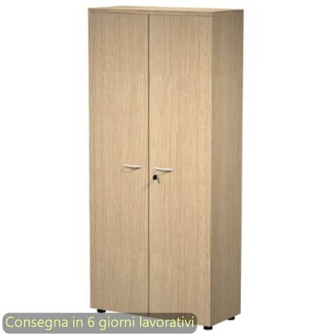 Mobile alto con ante con serratura 80x35xH.180 cm 3 ripiani Presto Artexport rovere – 038-39-75M/C